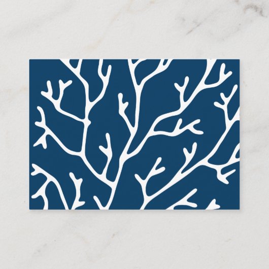 Stijlvol Koraal Patroon - Blauwgroen Blauw Ocean T Visitekaartje (Achterkant)