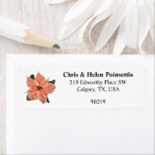 Stijlvol koraal Poinsettia White Address Label (Insitu)