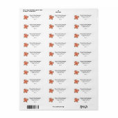 Stijlvol koraal Poinsettia White Address Label (Full Sheet)