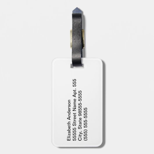 Stijlvol koraal roze en wit Chevron Pattern Bagagelabel (Achterkant verticaal)