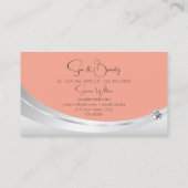 Stijlvol koraal Silver Decor met Sparkly Diamond Visitekaartje (Achterkant)