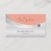Stijlvol koraal Silver Decor met Sparkly Diamond Visitekaartje (Voorkant)