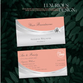Stijlvol koraal Silver met Logo en Sparkle Diamond Visitekaartje