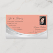 Stijlvol koraal zilver decor met foto en diamant visitekaartje (Achterkant)