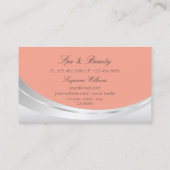 Stijlvol koraal zilver decor met reservediamant visitekaartje (Achterkant)