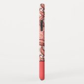 Stijlvol koraalbloempatroon met elk monogram Case-Mate iPhone case (Achterkant/rechts)