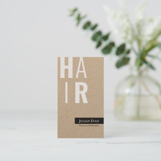 Stijlvol Kraft zwart kapper Visitekaartje (Staand voorkant)