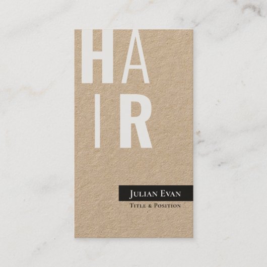 Stijlvol Kraft zwart kapper Visitekaartje (Voorkant)
