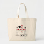 Stijlvol kruiswoord I VERKOPEN REAL ESTATE Persona Grote Tote Bag (Voorkant)