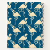 Stijlvol kunstdeco geïnspireerd blauw Flamingo pat Notitieboek (Achterkant)