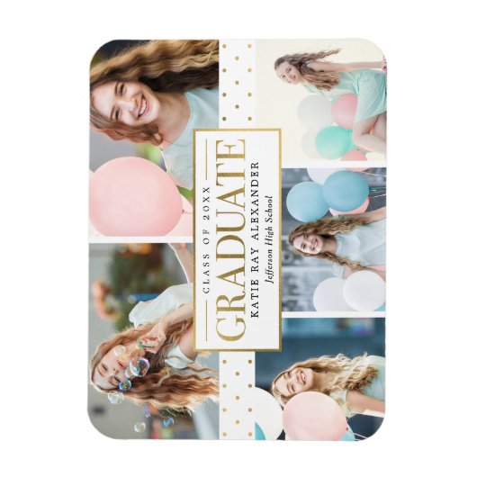 Stijlvol Label Afstuderen Aankondiging Magnet Magneet (Verticaal)