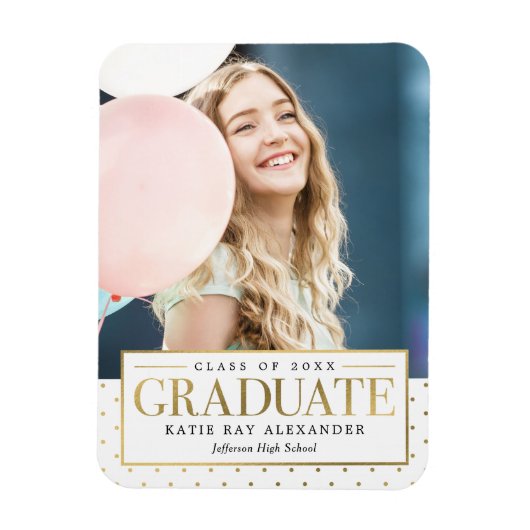 Stijlvol Label Afstuderen Aankondiging Magnet Magneet (Verticaal)