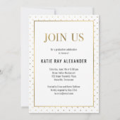 Stijlvol Label Afstuderen Aankondiging Uitnodiging (Achterkant)