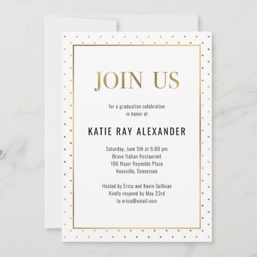 Stijlvol Label Afstuderen Aankondiging Uitnodiging (Achterkant)