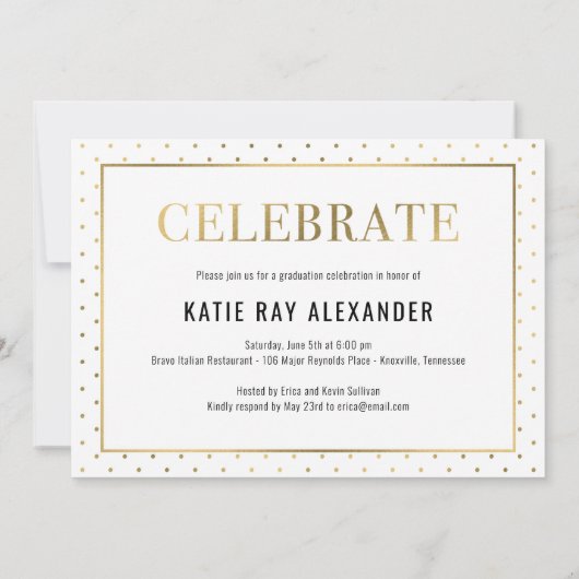 Stijlvol Label Afstuderen Aankondiging Uitnodiging (Achterkant)