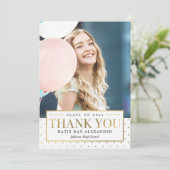 Stijlvol Label Afstuderen Dank u wel briefkaart (Staand voorkant)