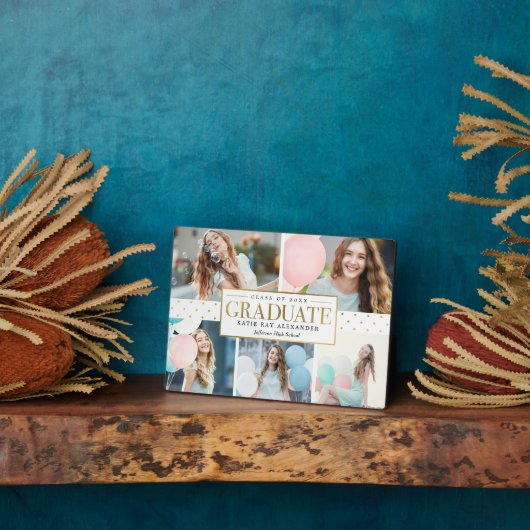 Stijlvol Label Afstuderen Foto Gift Desktop Plaque Fotoplaat (Zijkant)