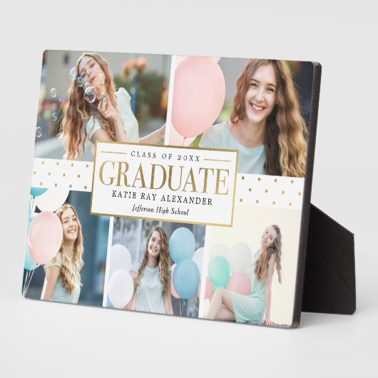 Stijlvol Label Afstuderen Foto Gift Desktop Plaque Fotoplaat (Zijkant)