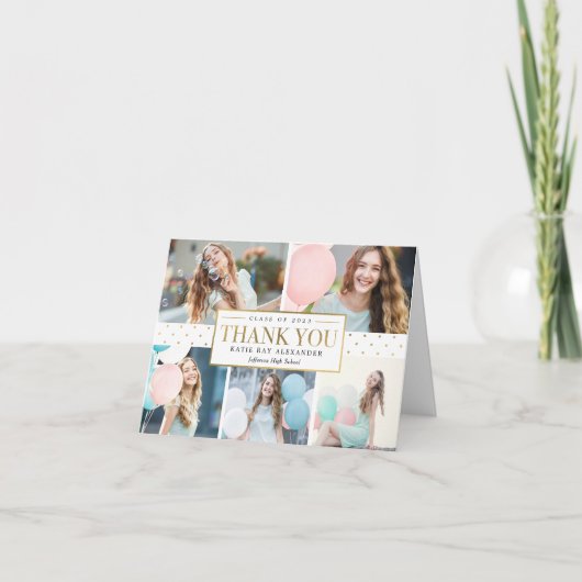 Stijlvol Label Afstuderen Hartelijk dank Bedankkaart (Voorkant)