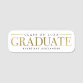 Stijlvol Label Afstuderen Naamplaatje (Voorkant)