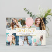 Stijlvol Label Folie Afstuderen Aankondiging (Staand Voorkant)