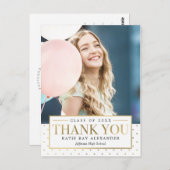 Stijlvol Label Modern Afstuderen Dank u Briefkaart (Voorkant / Achterkant)