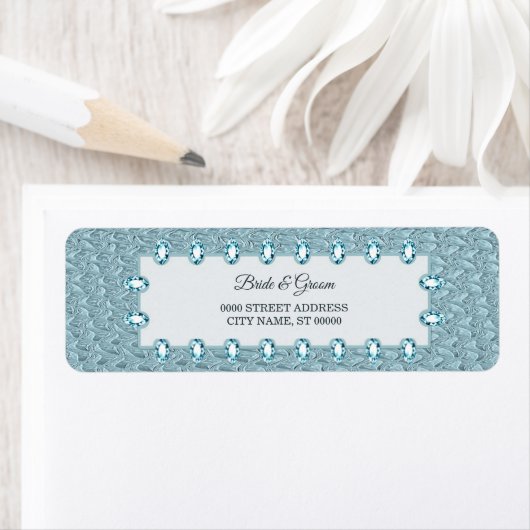 Stijlvol label voor Blauwgroen decoratief retourad (Insitu)