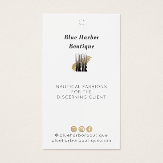 Stijlvol label voor Logo en naam White Clothing Pr Visitekaartje (Voorkant)