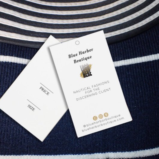 Stijlvol label voor Logo en naam White Clothing Pr Visitekaartje