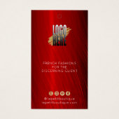 Stijlvol label voor roodkledingprijzen met logo visitekaartje (Voorkant)
