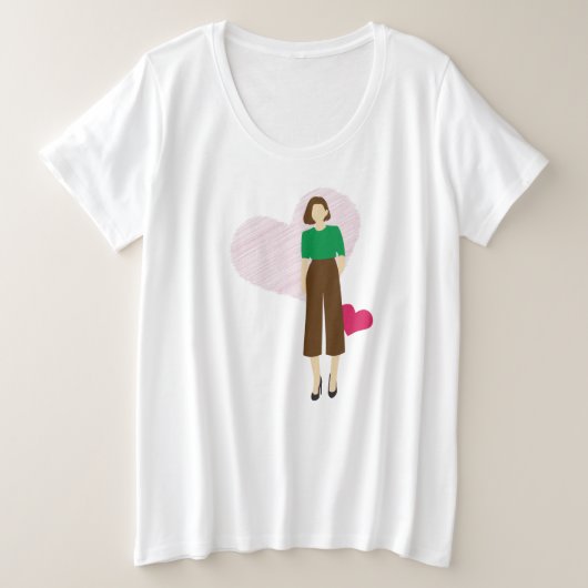 Stijlvol Lady & Heart T-shirt – Moderne vrouwelijk (Design voorkant)