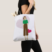Stijlvol Lady & Heart T-shirt – Moderne vrouwelijk Tote Bag (Dichtbij)