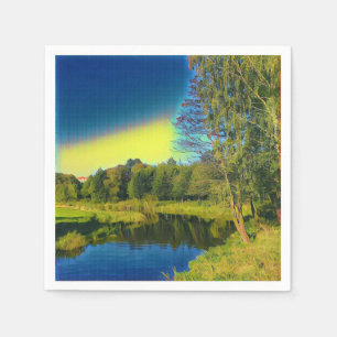 Stijlvol landschapspapier voor Gele Landschappen N Servetten