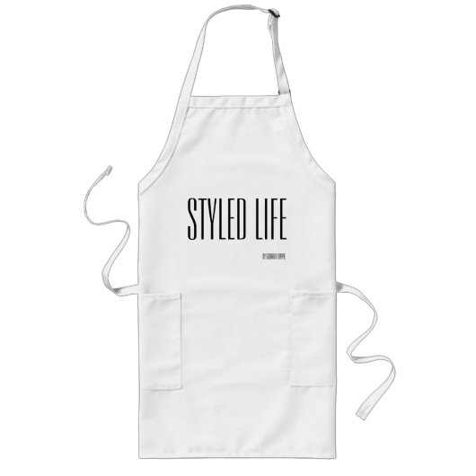 Stijlvol Lang White Apron Schort (Voorkant)