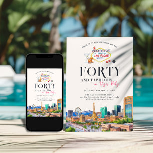 Stijlvol Las Vegas   40e verjaardag foto Kaart