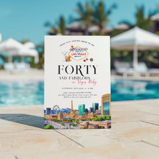 Stijlvol Las Vegas | 40e verjaardag foto Kaart