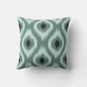 Stijlvol Latijn Mint Black Ivory Diamond Ikat Patr Kussen (Achterkant)