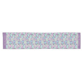 Stijlvol lavendel teal blad patroon korte tafelloper (Horizontaal)