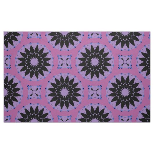 Stijlvol lavender en zwart Boho Geometric Pattern Stof (Fat Quarter)