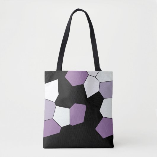 Stijlvol lavender Paars Black White Pattern Tote Bag (Voorkant)