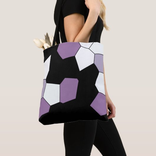 Stijlvol lavender Paars Black White Pattern Tote Bag (Dichtbij)
