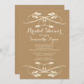 Stijlvol Leaf Flourish Vrijgezellenfeest Kaart (Voorkant / Achterkant)