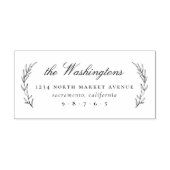 Stijlvol Leaves Calligraphy Family Return-adres Rubberstempel (Afrduk)