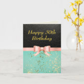 Stijlvol leder schitterend 30ste verjaardag kaart (Gele Bloem)