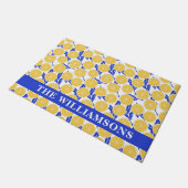 Stijlvol Lemon Pattern Blue Yellow Personal Deurmat (Schuin)