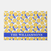 Stijlvol Lemon Pattern Blue Yellow Personal Deurmat (Voorkant)