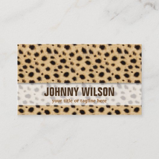 Stijlvol leppard afdrukken Vertaald wit Visitekaartje (Voorkant)