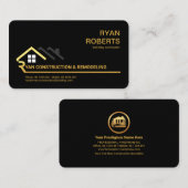 Stijlvol Letter-R Gold Rooftop-gebouw Visitekaartje (Voorkant / Achterkant)