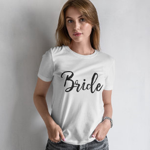 Stijlvol Letterpenseel Typografie Bride T-shirt