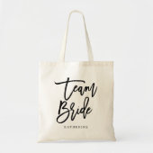 Stijlvol Letterpenseel Typografie "Team Bride" Tote Bag (Voorkant)